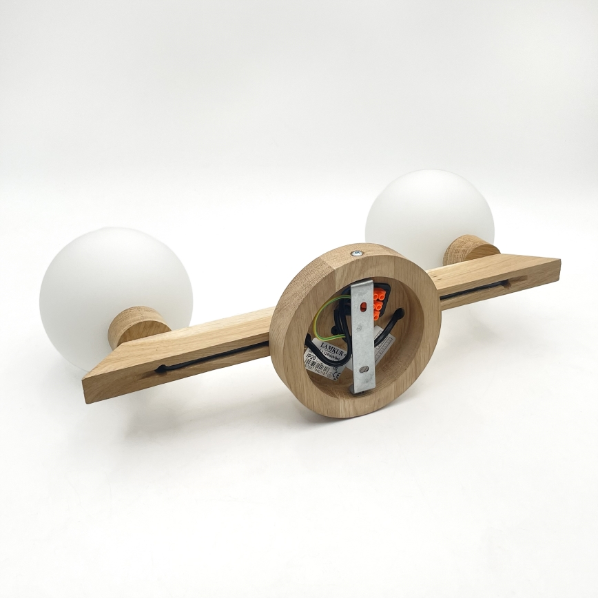 Prisadený luster ANTONIO 2xG9/5W/230V dub/biela