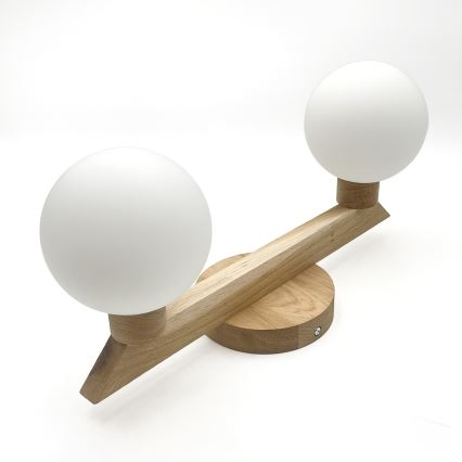 Prisadený luster ANTONIO 2xG9/5W/230V dub/biela