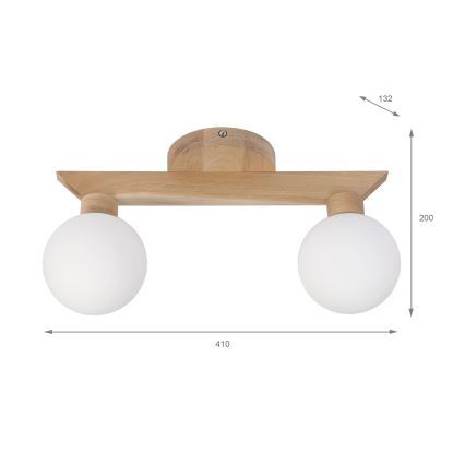 Prisadený luster ANTONIO 2xG9/5W/230V dub/biela