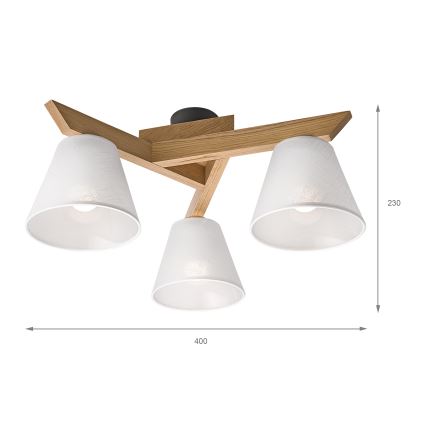 Prisadený luster ANTONIO 3xE14/40W/230V dub