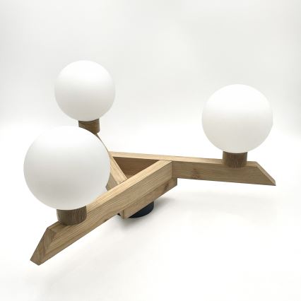 Prisadený luster ANTONIO 3xG9/5W/230V dub/biela