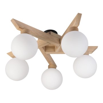 Prisadený luster ANTONIO 5xG9/5W/230V dub/biela