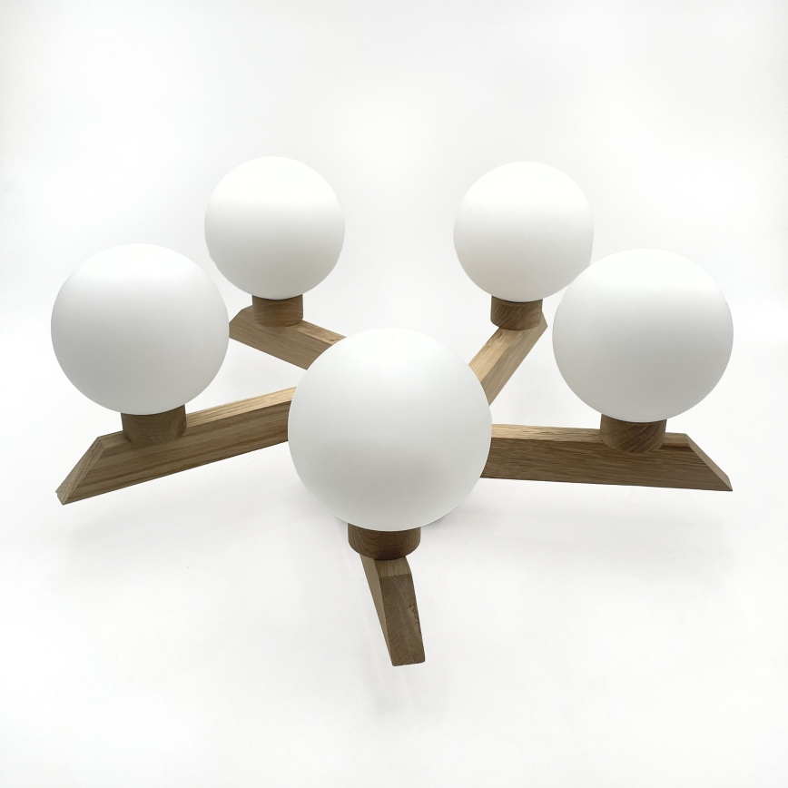 Prisadený luster ANTONIO 5xG9/5W/230V dub/biela