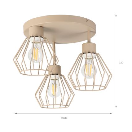 Prisadený luster AUDREY 3xE27/60W/230V béžový