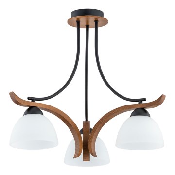 Prisadený luster BAFIA 3xE27/15W/230V hnedá