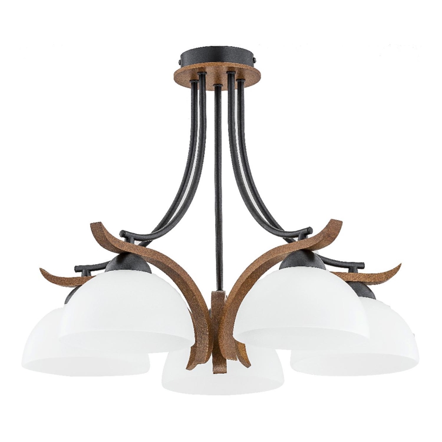 Prisadený luster BAFIA 5xE27/15W/230V hnedá