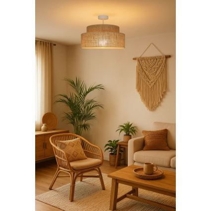 Prisadený luster BOHO 1xE27/60W/230V béžová