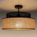 Prisadený luster BOHO 1xE27/60W/230V pr. 40 cm čierna/ratan