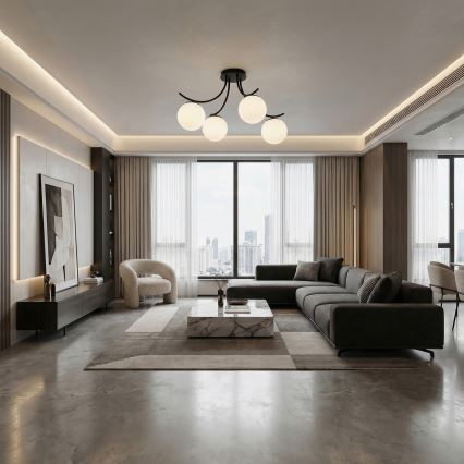 Prisadený luster BOSTON 4xE14/10W/230V čierna