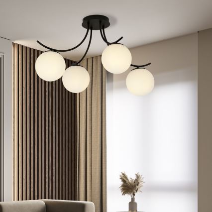 Prisadený luster BOSTON 4xE14/10W/230V čierna