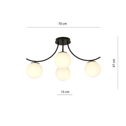 Prisadený luster BOSTON 4xE14/10W/230V čierna