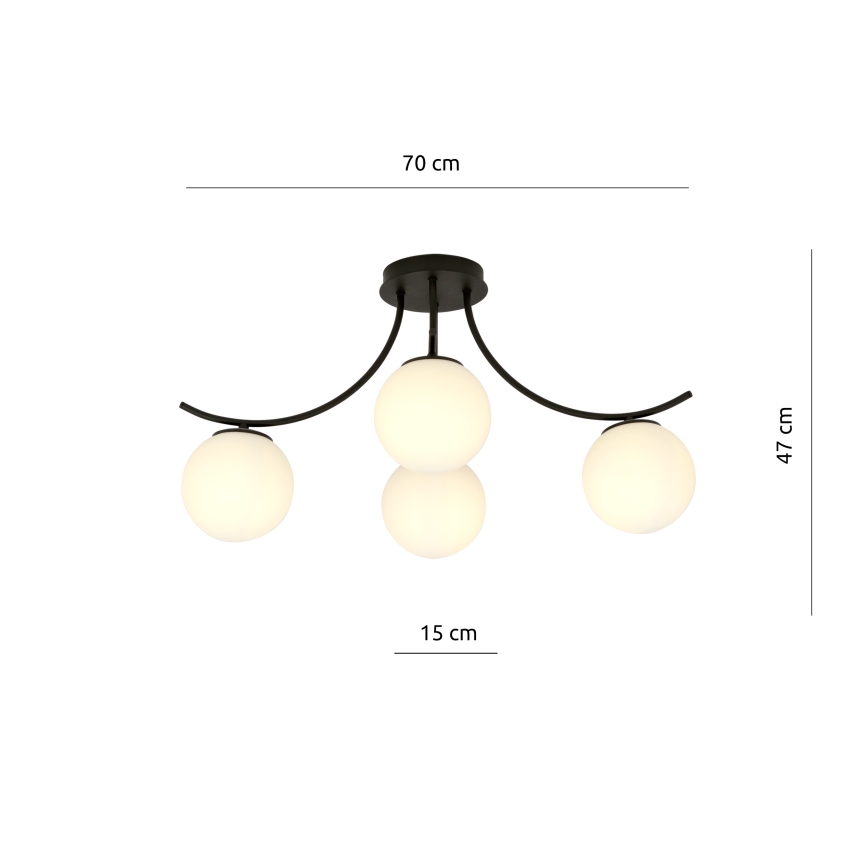 Prisadený luster BOSTON 4xE14/10W/230V čierna