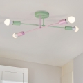 Prisadený luster CAMBRIDGE 4xE27/15W/230V zelený/ružový