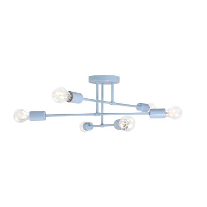 Prisadený luster CAMBRIDGE 6xE27/15W/230V modrý