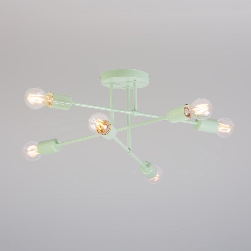 Prisadený luster CAMBRIDGE 6xE27/15W/230V zelený
