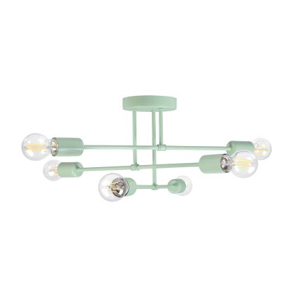 Prisadený luster CAMBRIDGE 6xE27/15W/230V zelený