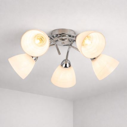 Prisadený luster CLARA 5xE27/15W/230V lesklý chróm