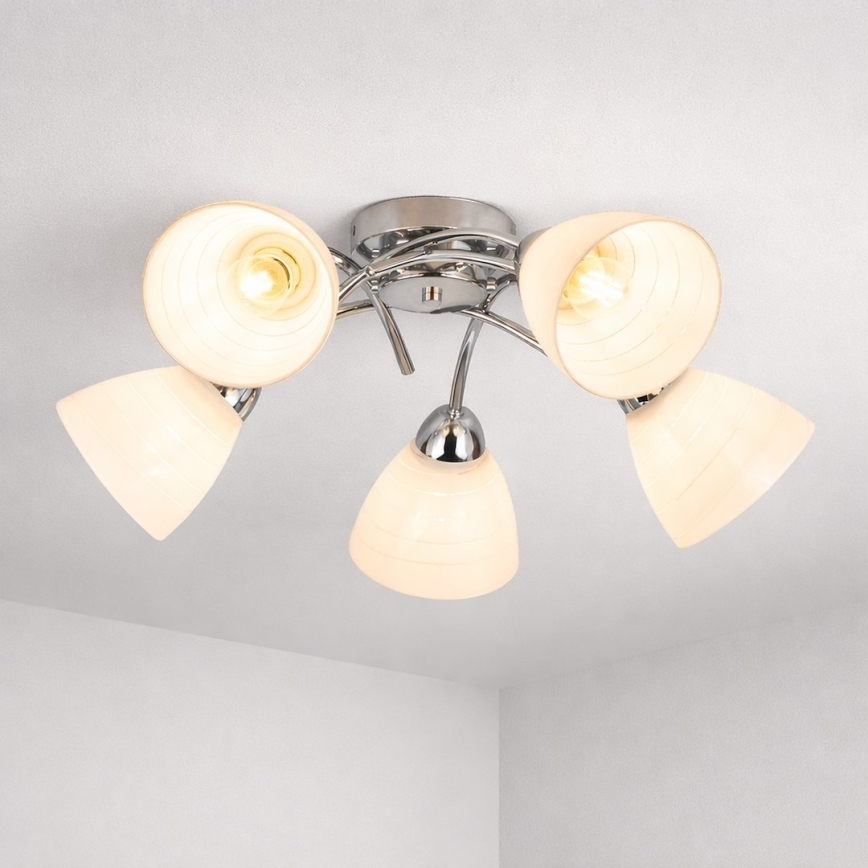 Prisadený luster CLARA 5xE27/15W/230V lesklý chróm