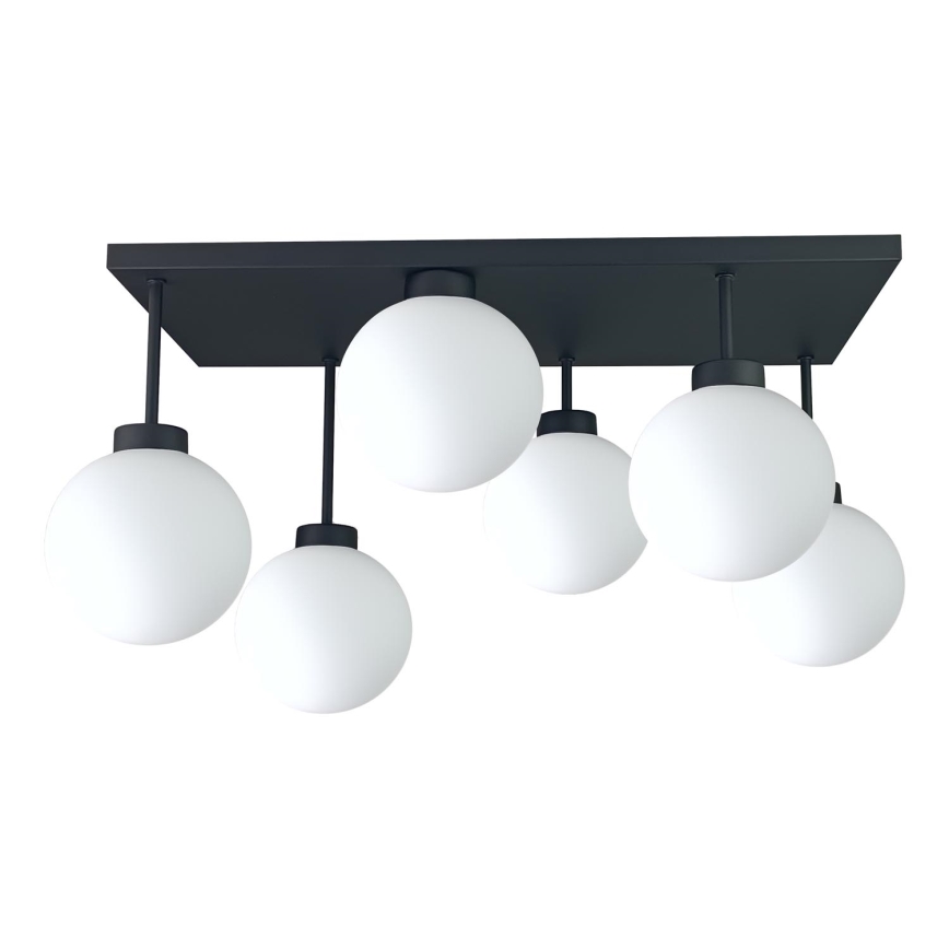 Prisadený luster DEA 6xE14/60W/230V čierna/biela