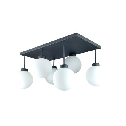 Prisadený luster DEA 6xE14/60W/230V čierna/biela