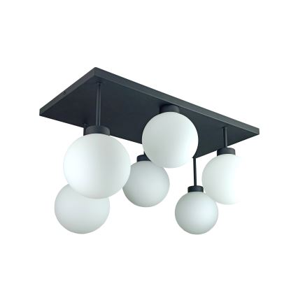 Prisadený luster DEA 6xE14/60W/230V čierna/biela