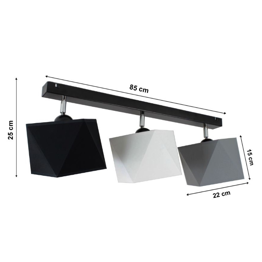 Prisadený luster DIAMENT 3xE27/60W/230V