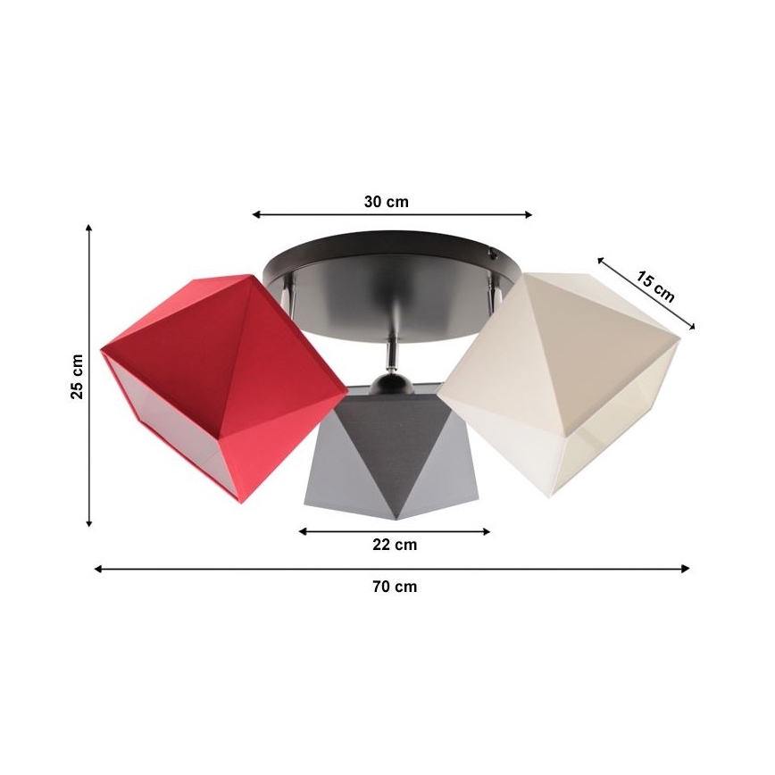 Prisadený luster DIAMENT 3xE27/60W/230V