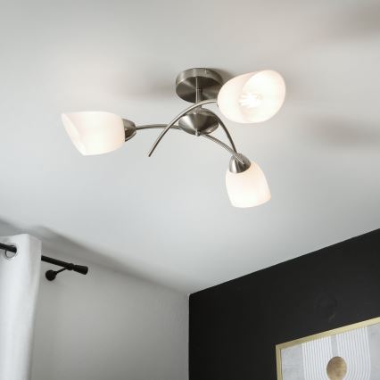 Prisadený luster DONNA 3xE27/60W/230V nikel