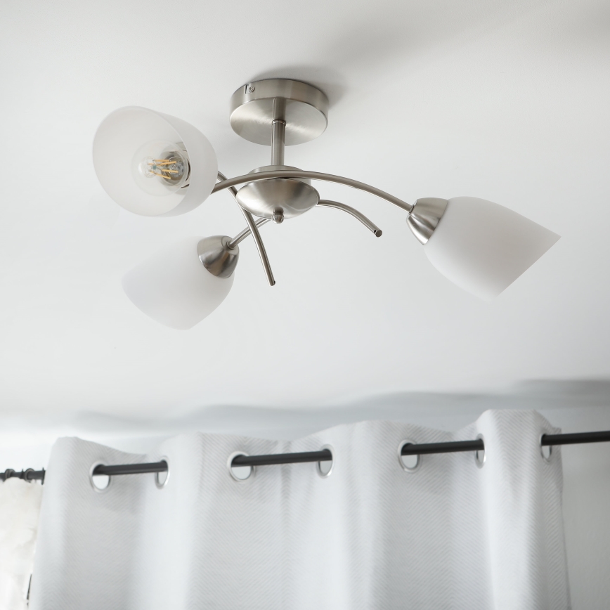 Prisadený luster DONNA 3xE27/60W/230V nikel