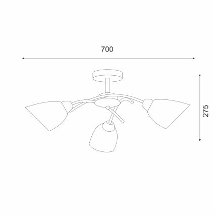 Prisadený luster DONNA 3xE27/60W/230V nikel
