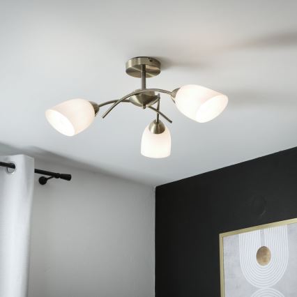 Prisadený luster DONNA 3xE27/60W/230V patina