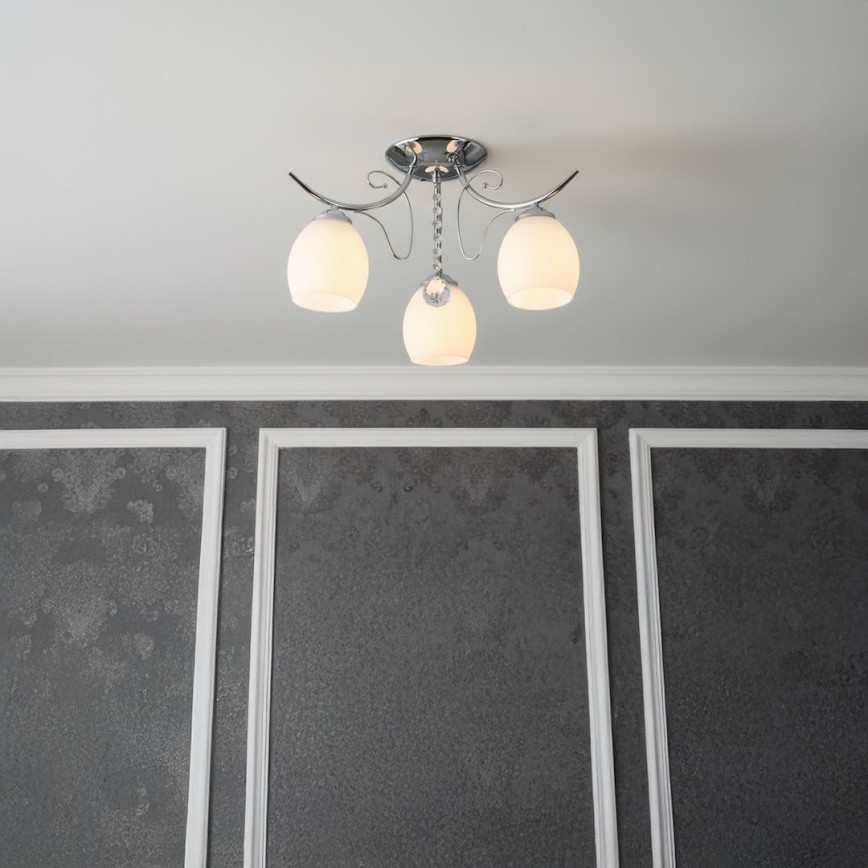 Prisadený luster ELLA 3xE27/15W/230V lesklý chróm