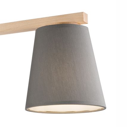 Prisadený luster ELLIE 3xE27/60W/230V šedá/buk