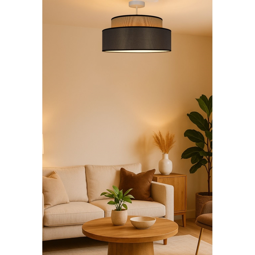 Prisadený luster GRACE 1xE27/60W/230V pr. 40 cm béžová/hnedá