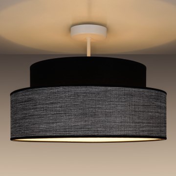 Prisadený luster GRACE 1xE27/60W/230V pr. 40 cm čierna/šedá