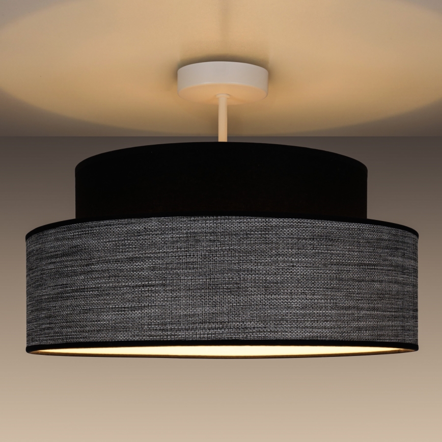 Prisadený luster GRACE 1xE27/60W/230V pr. 40 cm čierna/šedá