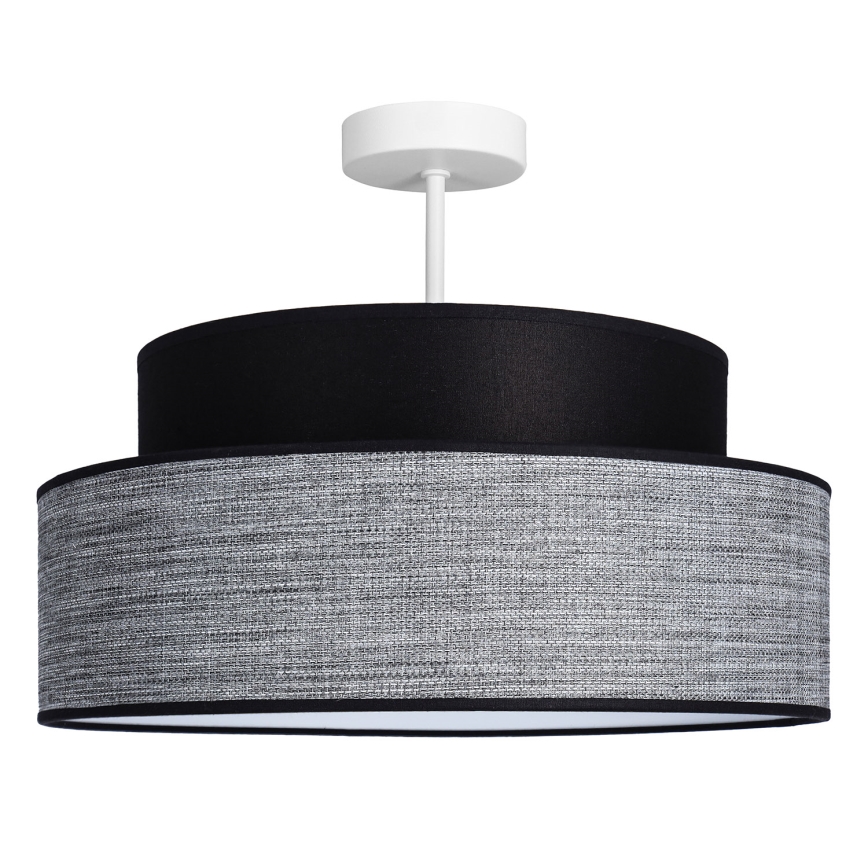 Prisadený luster GRACE 1xE27/60W/230V pr. 40 cm čierna/šedá