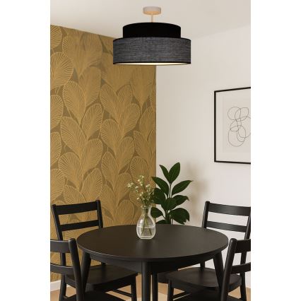 Prisadený luster GRACE 1xE27/60W/230V pr. 40 cm čierna/šedá
