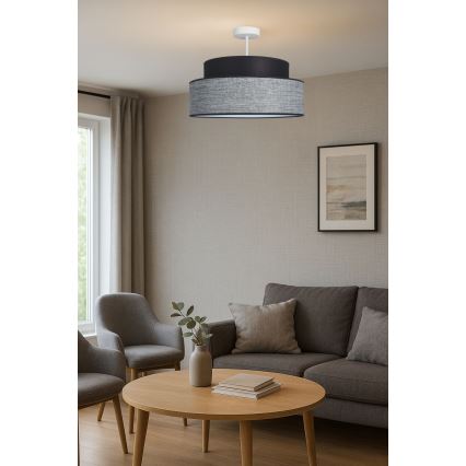 Prisadený luster GRACE 1xE27/60W/230V pr. 40 cm čierna/šedá