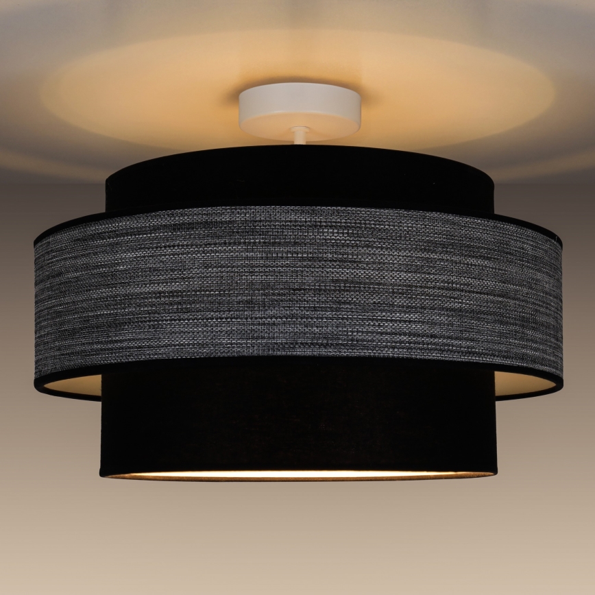 Prisadený luster GRACE 1xE27/60W/230V pr. 40 cm čierna/šedá