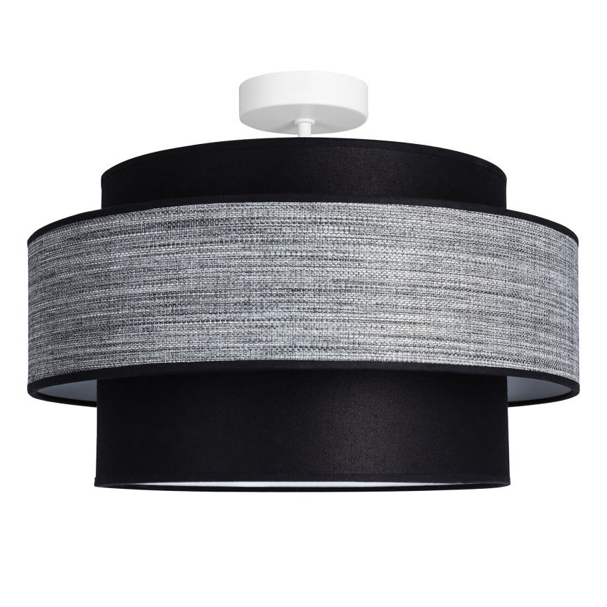 Prisadený luster GRACE 1xE27/60W/230V pr. 40 cm čierna/šedá