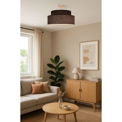 Prisadený luster GRACE 1xE27/60W/230V pr. 40 cm hnedá/béžová