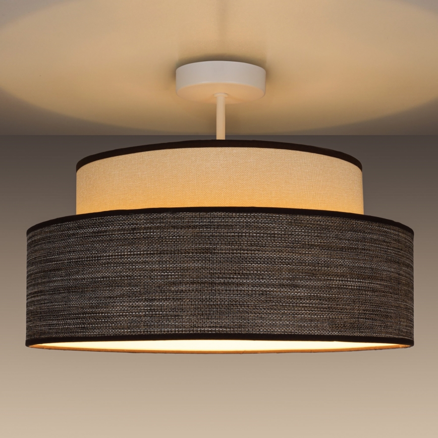 Prisadený luster GRACE 1xE27/60W/230V pr. 40 cm krémová/hnedá