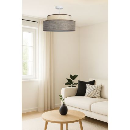 Prisadený luster GRACE 1xE27/60W/230V pr. 40 cm krémová/hnedá