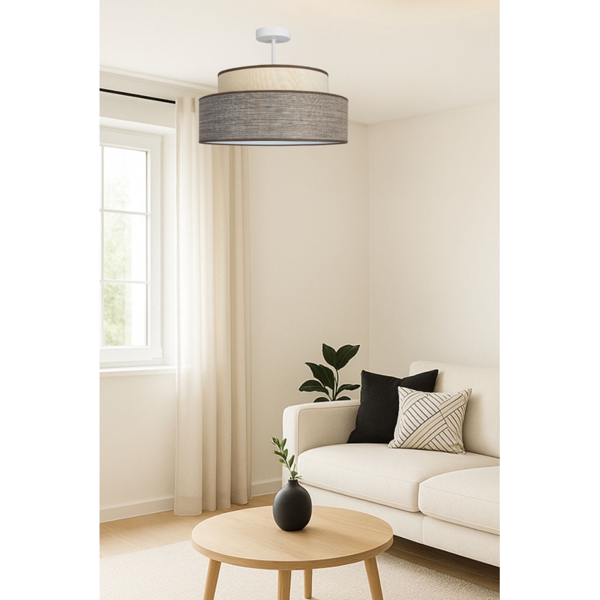 Prisadený luster GRACE 1xE27/60W/230V pr. 40 cm krémová/hnedá