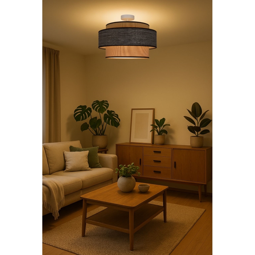 Prisadený luster GRACE 1xE27/60W/230V pr. 40 cm krémová/hnedá