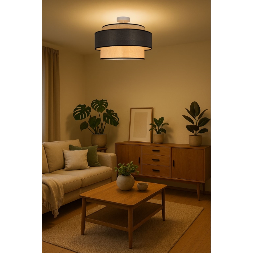 Prisadený luster GRACE 1xE27/60W/230V pr. 40 cm krémová/šedá