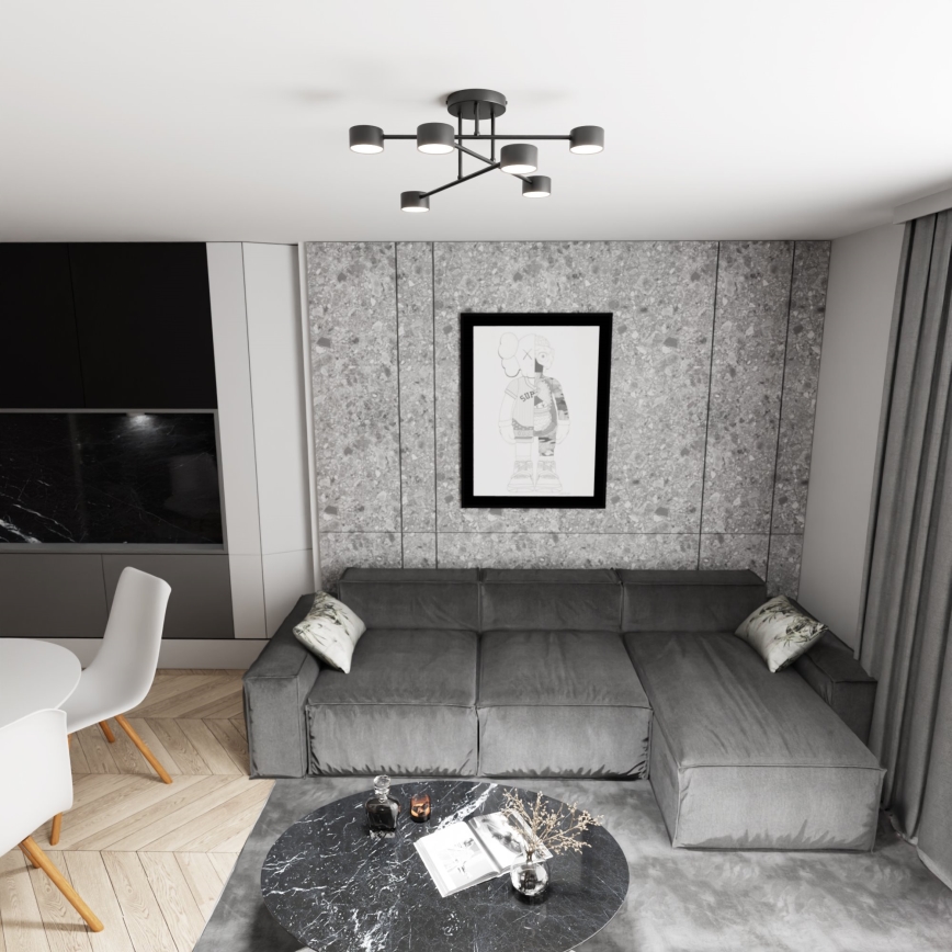 Prisadený luster HALO 6xGX53/8W/230V čierna