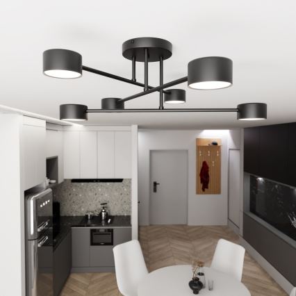 Prisadený luster HALO 6xGX53/8W/230V čierna