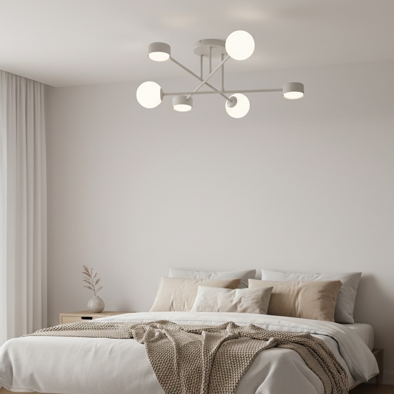 Prisadený luster HOLON 3xG9/8W/230V + 3xGX53/12W sivý